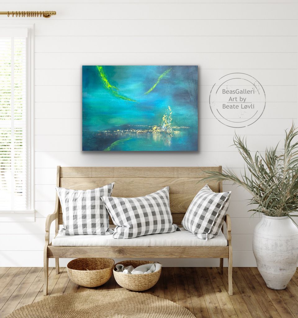 "Aurora over land og vann" 60x80 cm
