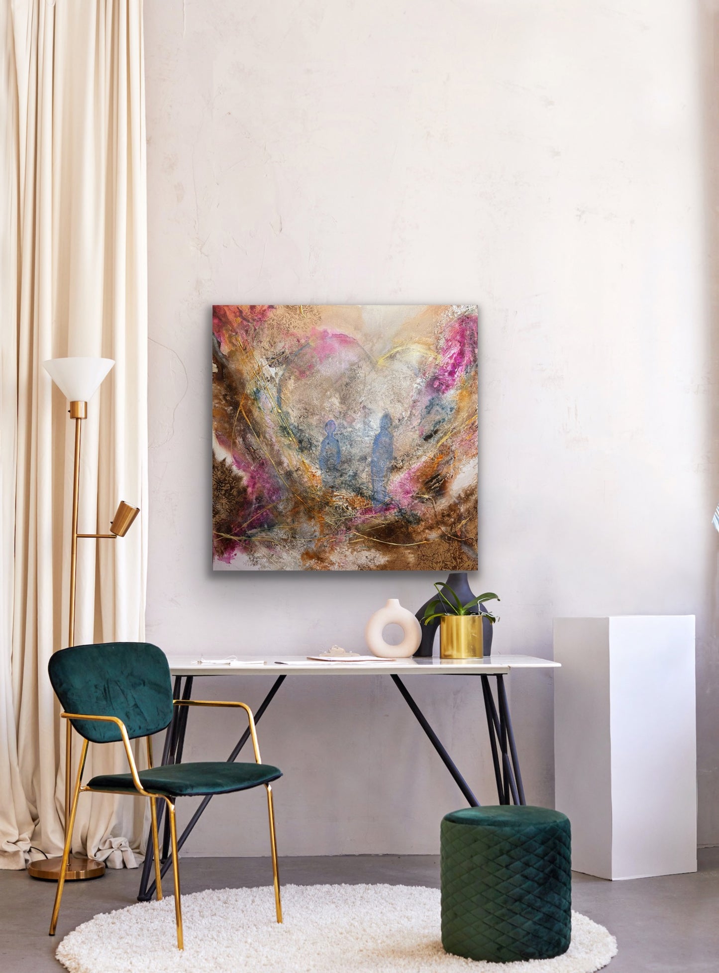 "Gilded oasis" 70x70 cm
