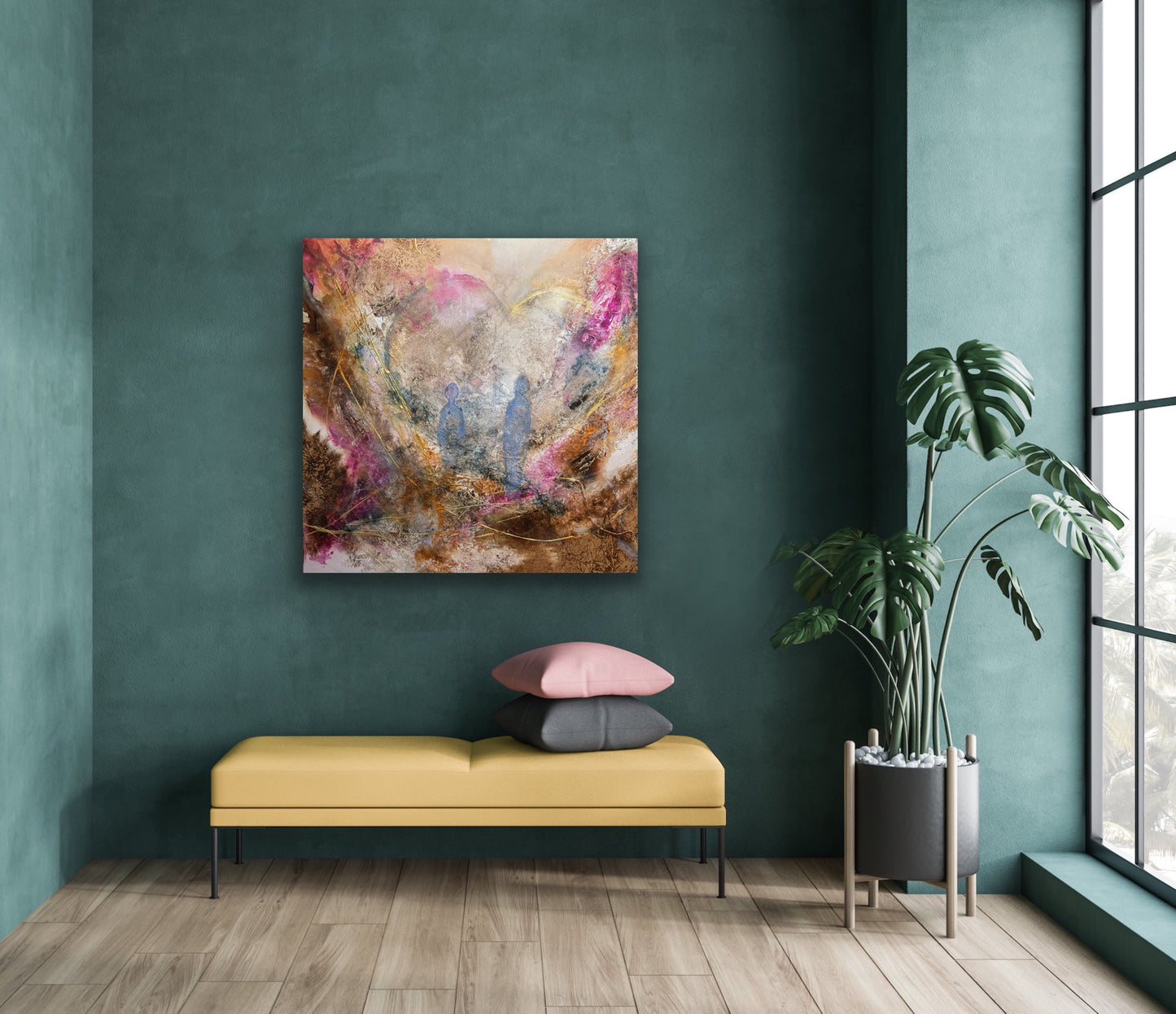 "Gilded oasis" 70x70 cm