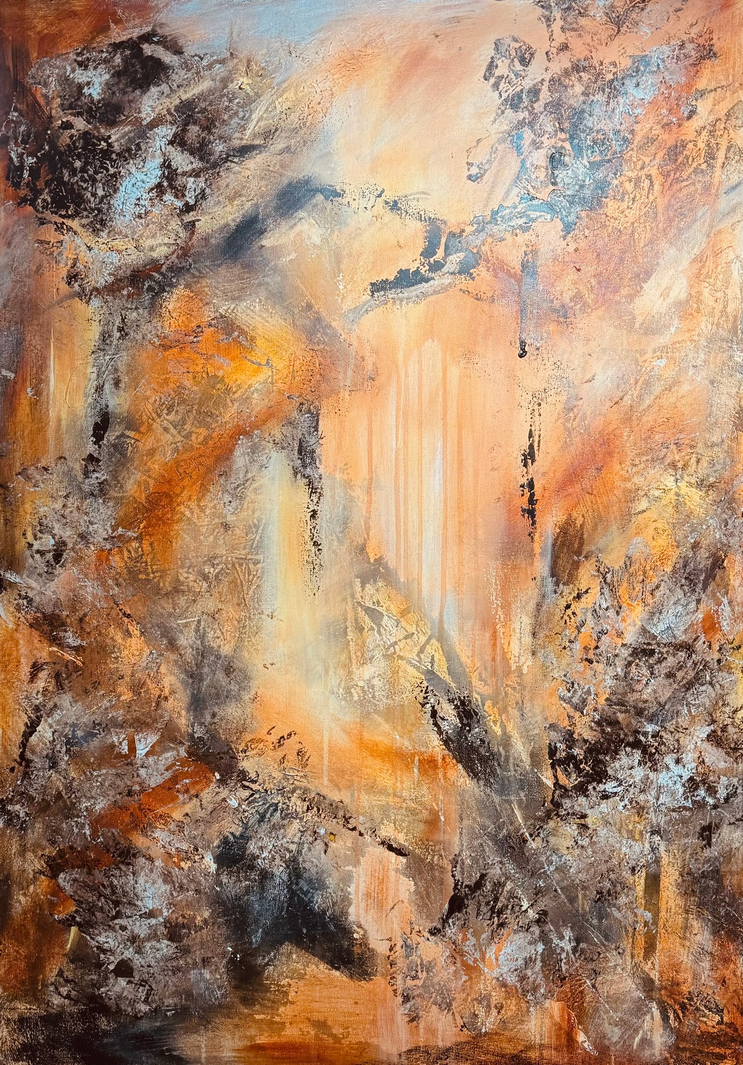 "Orange inferno" 70x100 cm