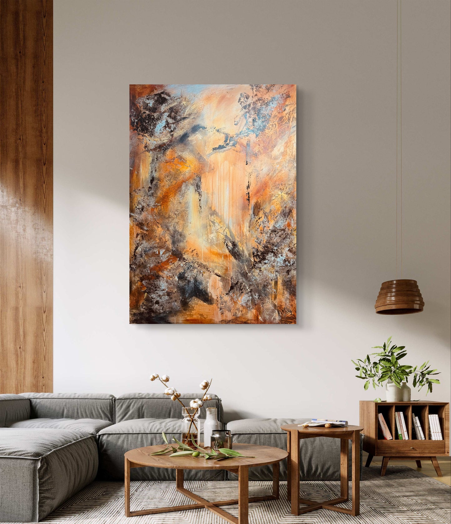 "Orange inferno" 70x100 cm