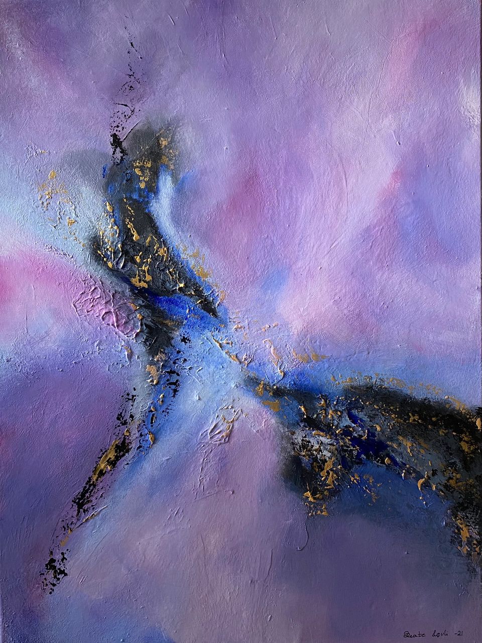 "Abstrakt akrylmaleri #16" 80x60 cm