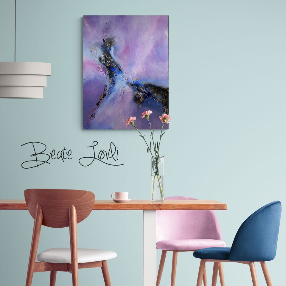 "Abstrakt akrylmaleri #16" 80x60 cm