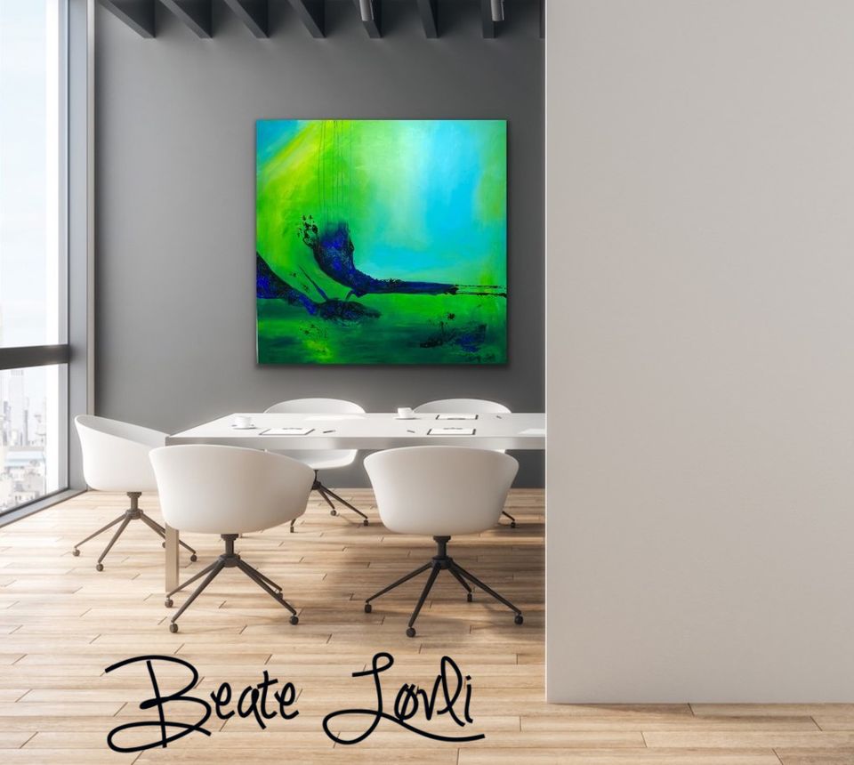 "Blå siluett" 90x90 cm