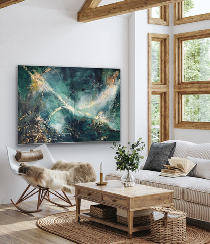 "Grønt Abstrakt" 80x120 cm
