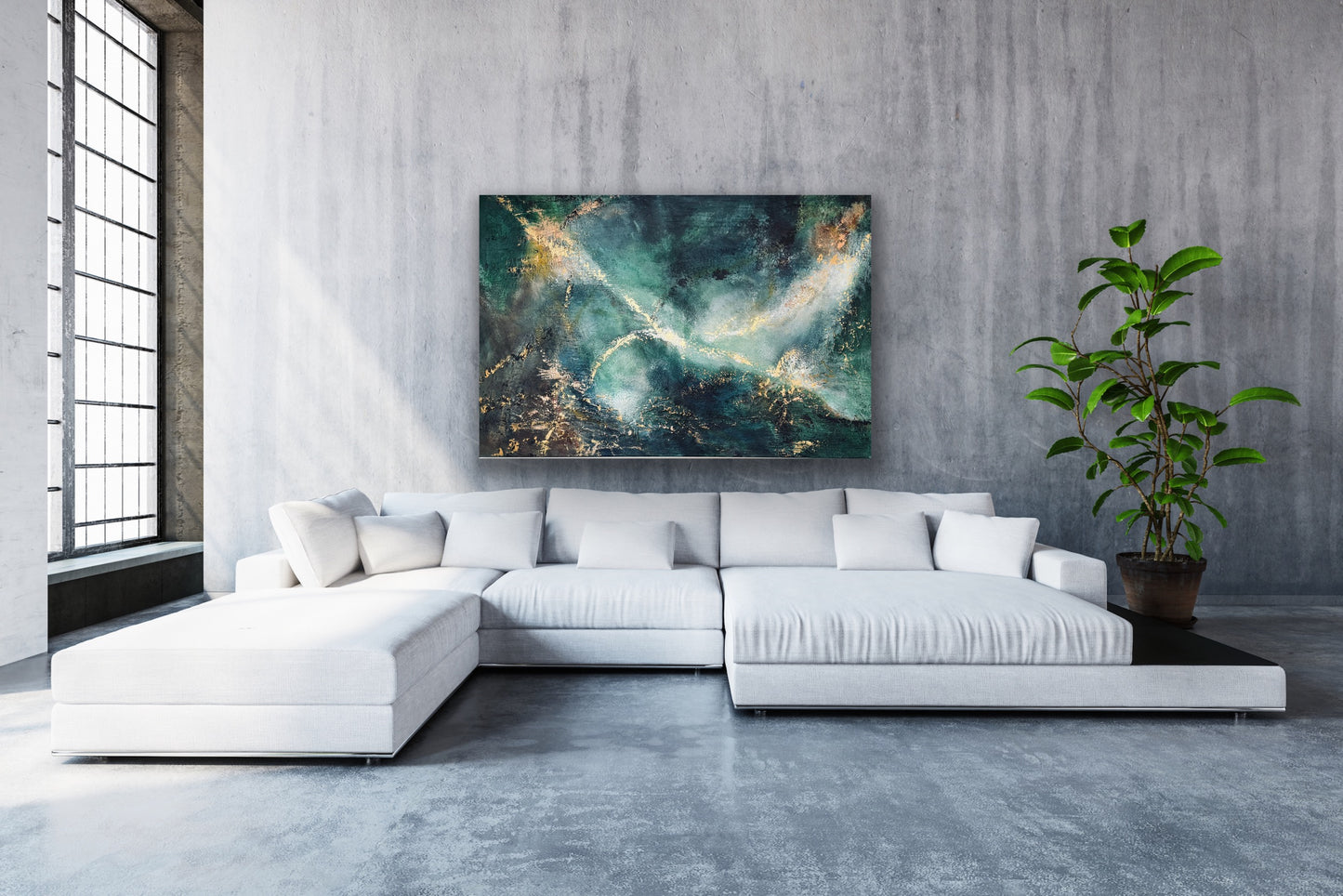 "Grønt Abstrakt" 80x120 cm