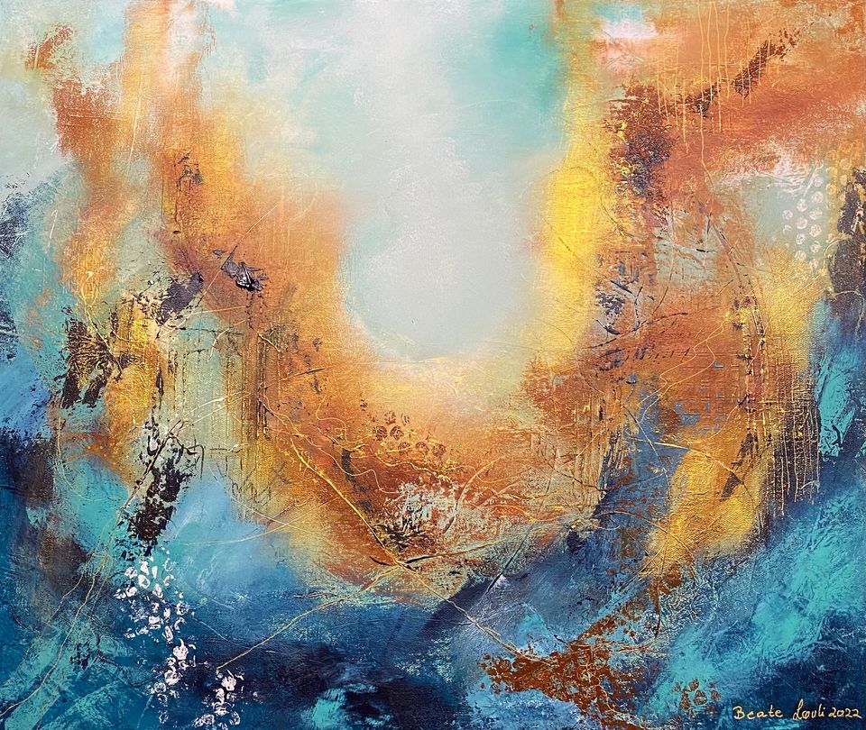 "Gyldent spill" 60x50 cm
