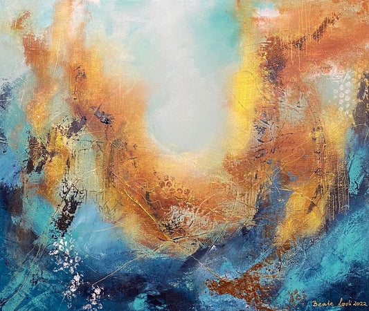 "Gyldent spill" 60x50 cm