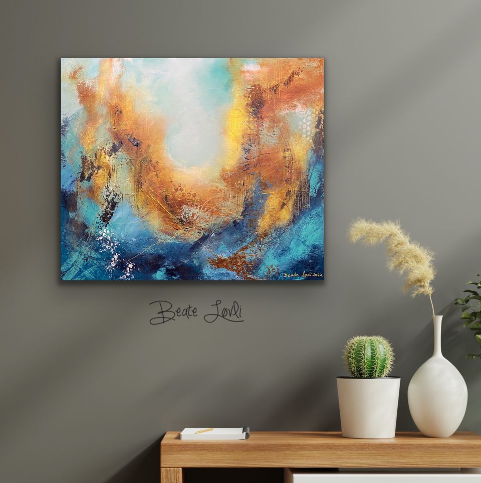 "Gyldent spill" 60x50 cm