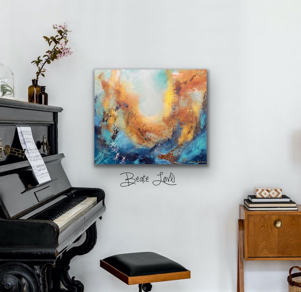 "Gyldent spill" 60x50 cm