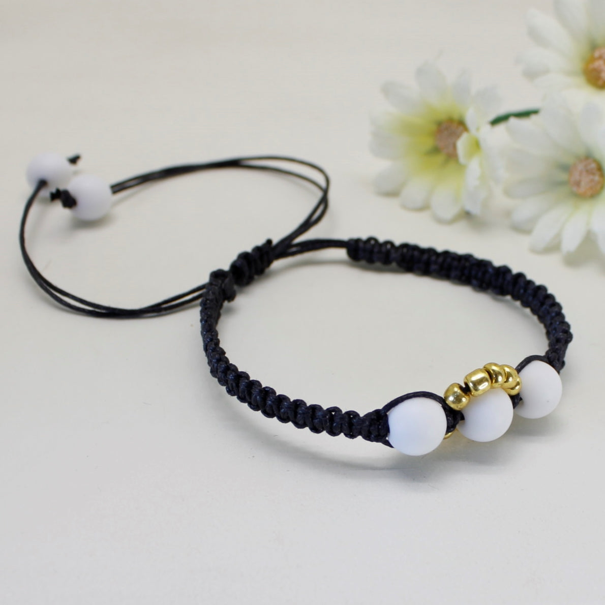Armbånd sort makrame