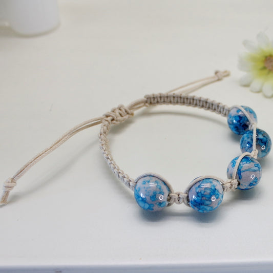 Armbånd beige makrame