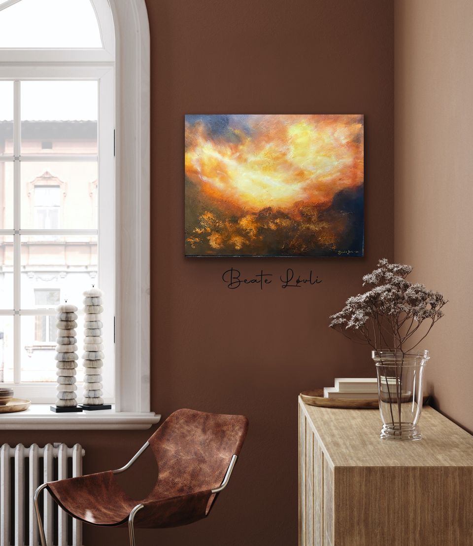 "Når lyset seirer over mørket" 54x70 cm