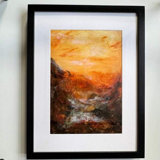 "Warm Day" innrammet med passepartout