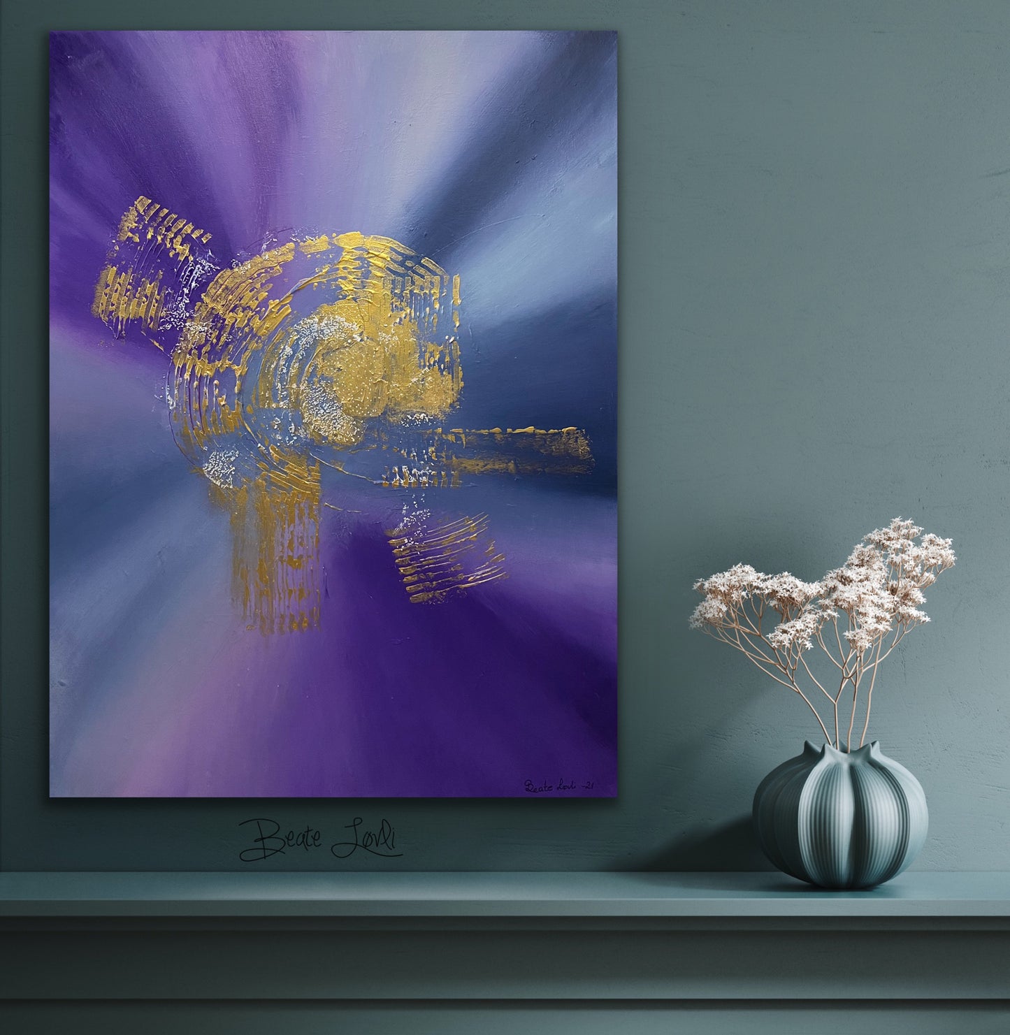 "Abstrakt akrylmaleri #19" 80x60 cm