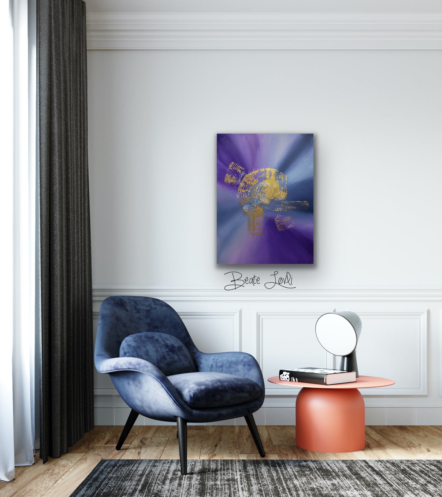 "Abstrakt akrylmaleri #19" 80x60 cm