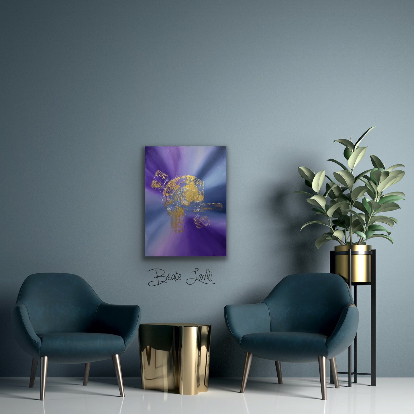 "Abstrakt akrylmaleri #19" 80x60 cm